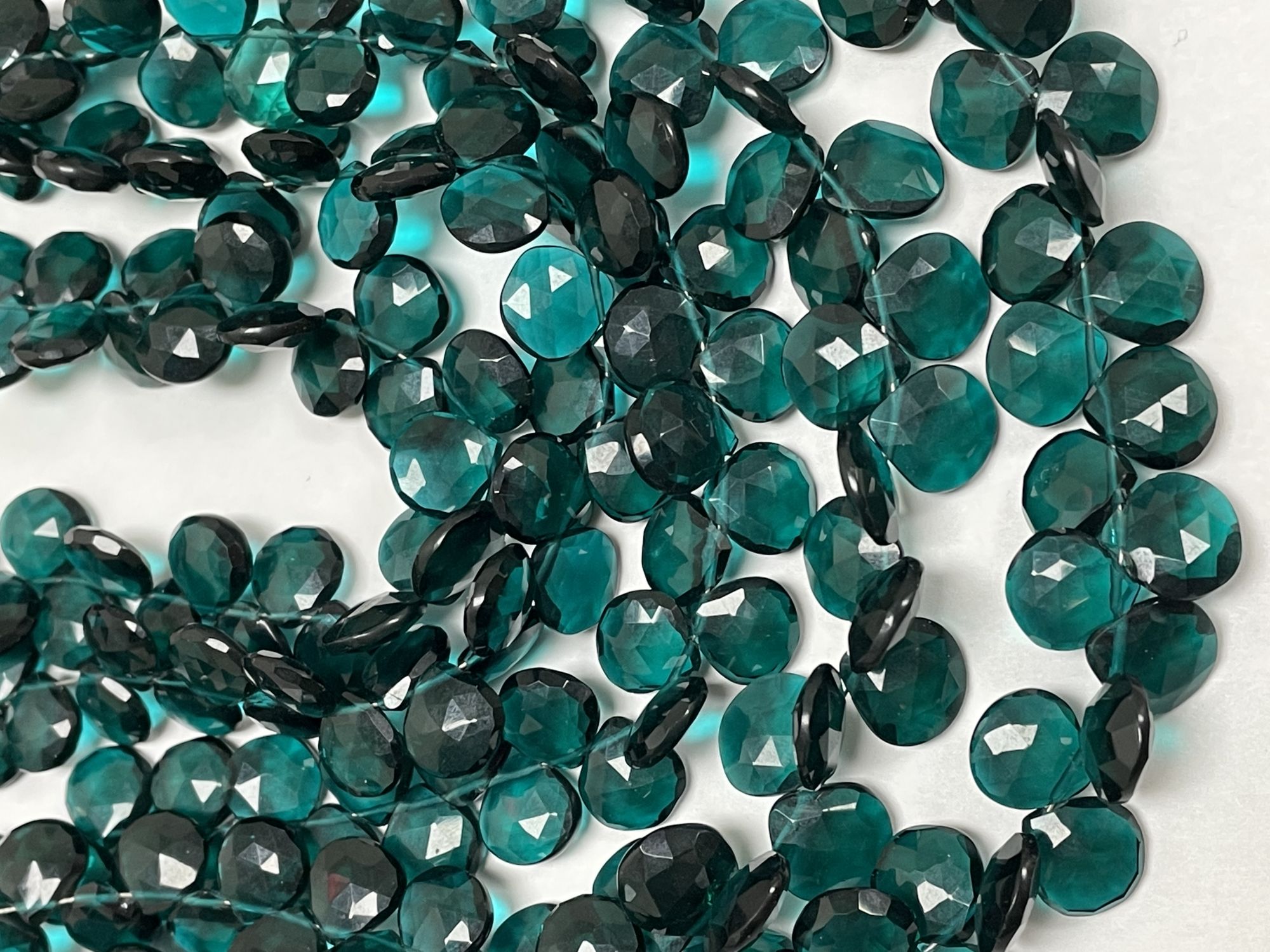 Teal Hydro Quartz Heart Faceted