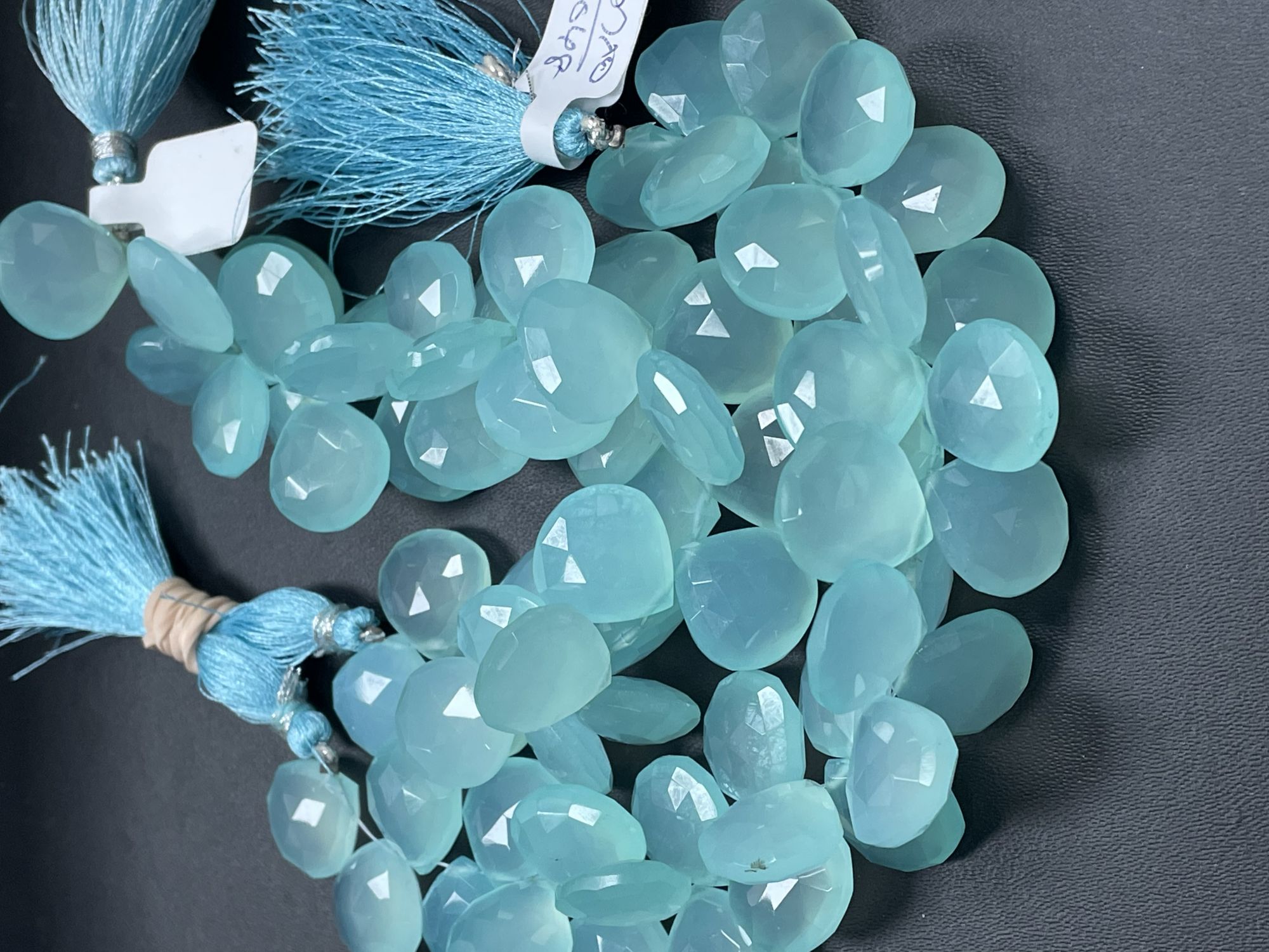 Aqua Chalcedony Heart Faceted