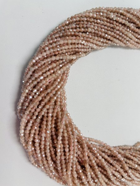 Coated Pink Moonstone Rondelle Faceted