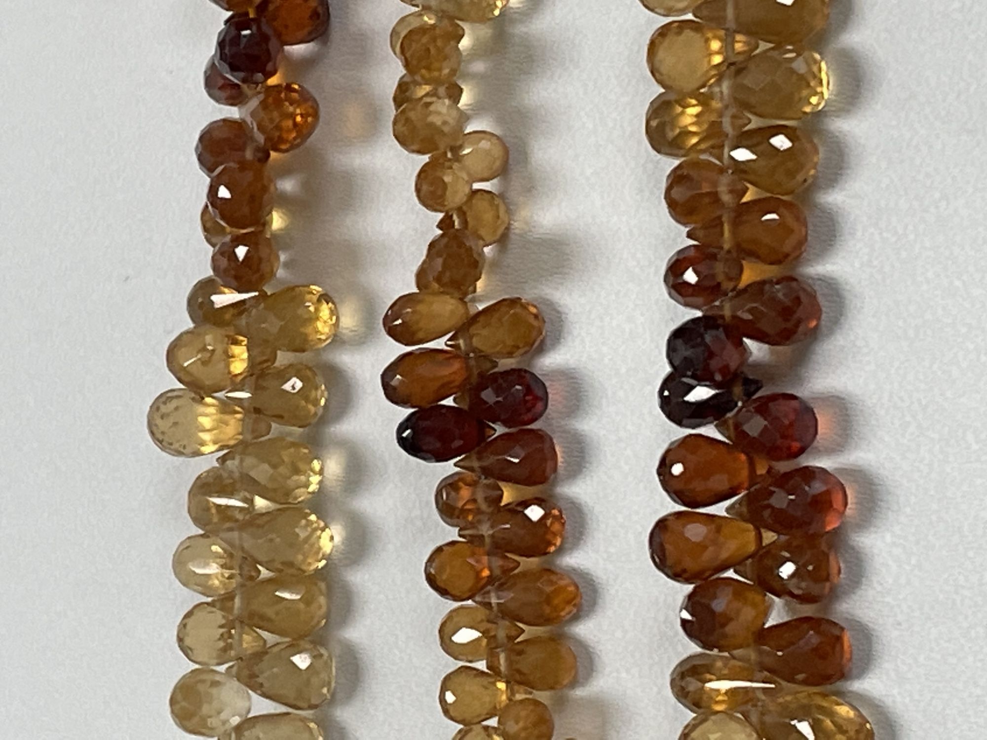 Shaded Hessonite Garnet Drop Faceted