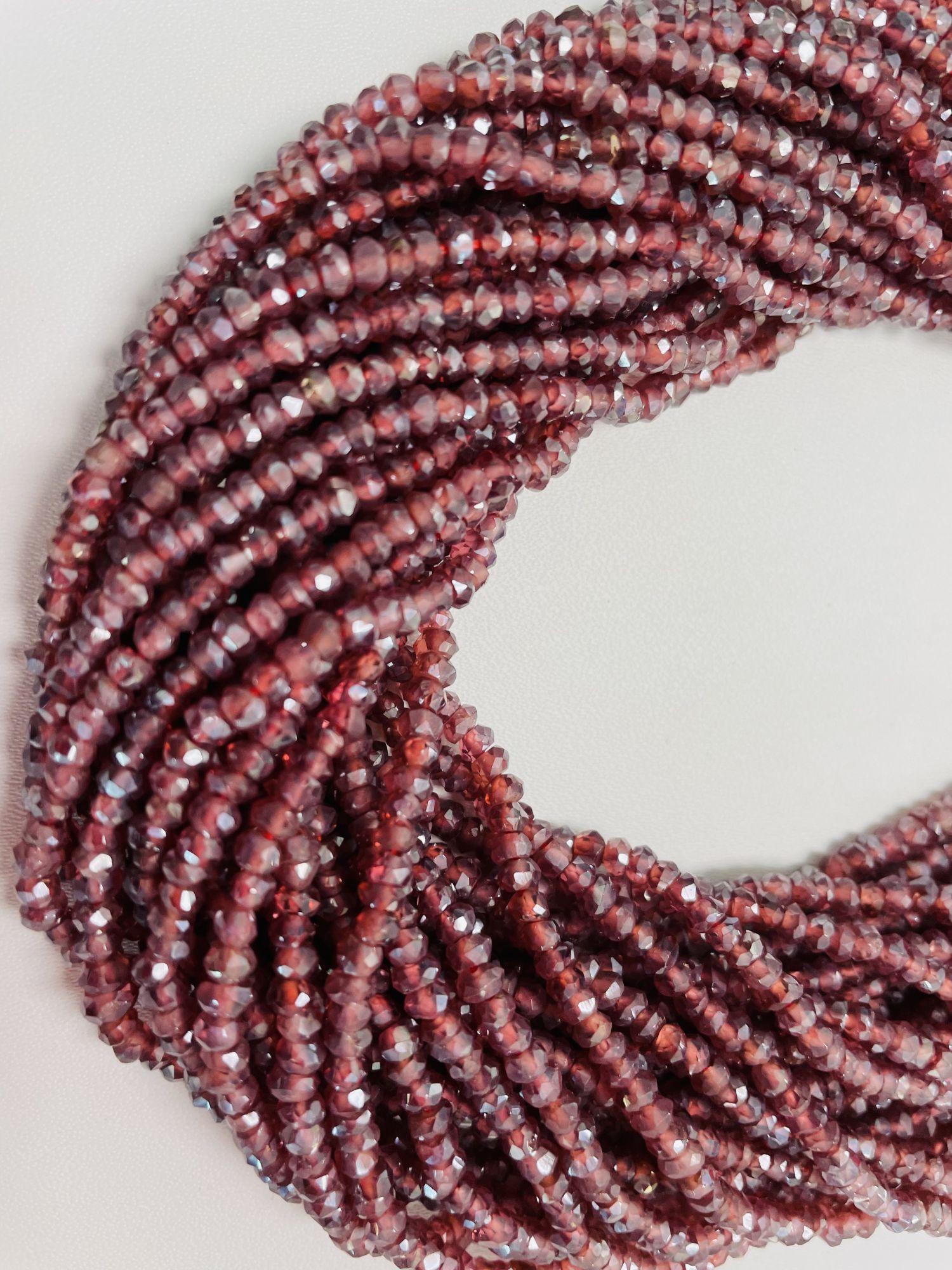 Coated Garnet Rondelle Faceted