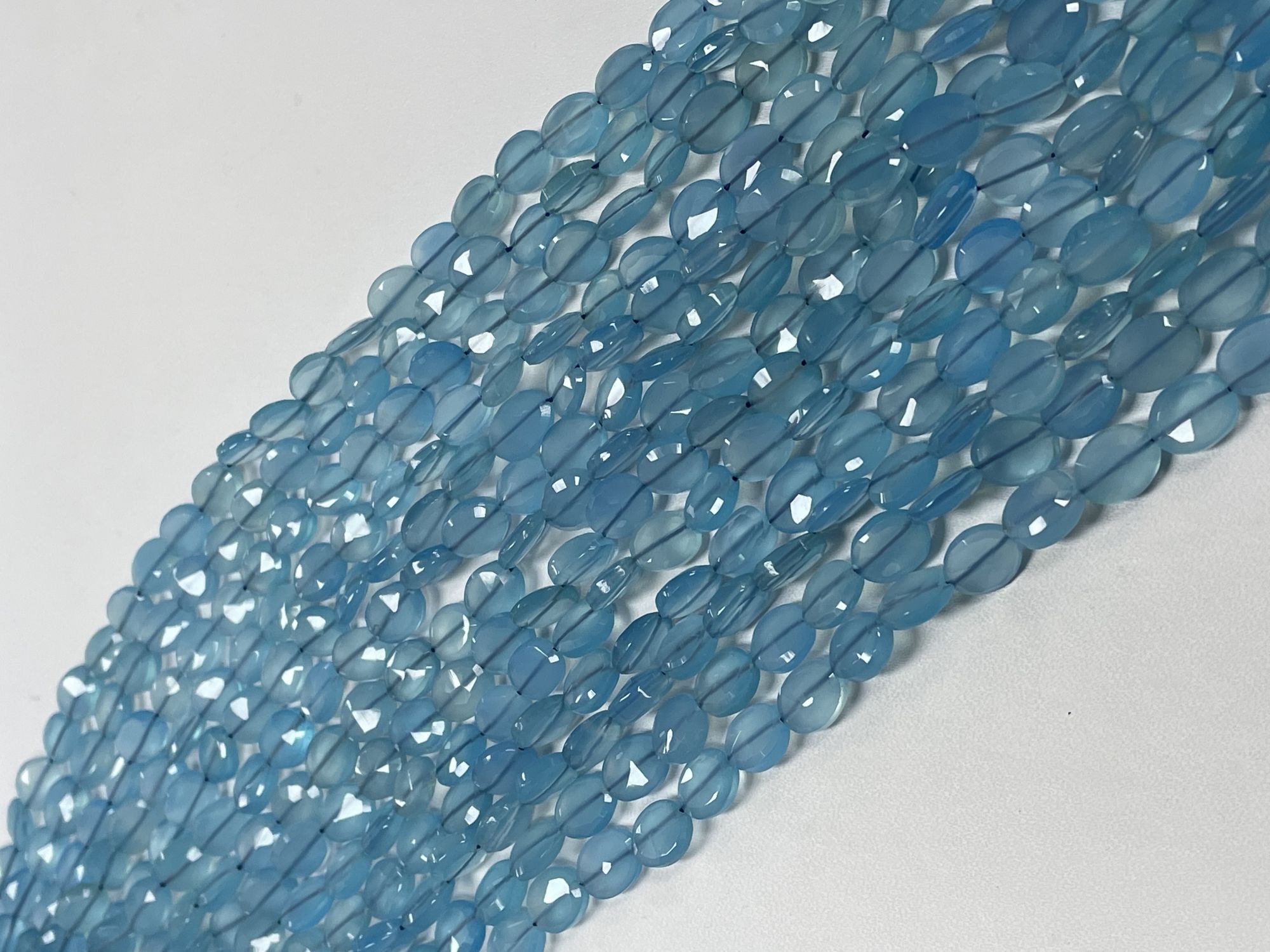 Blue Chalcedony Oval Faceted