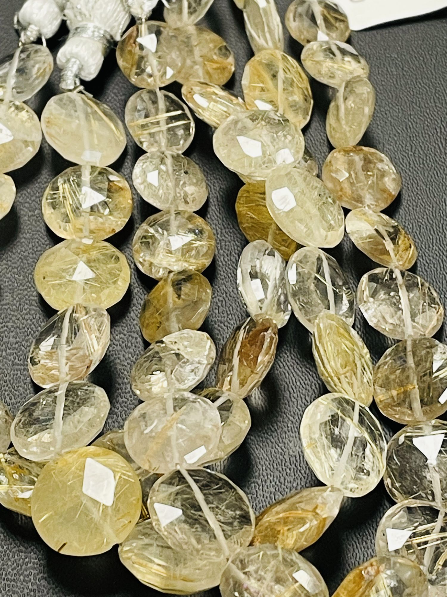 Golden Rutilated Quartz Coin Faceted