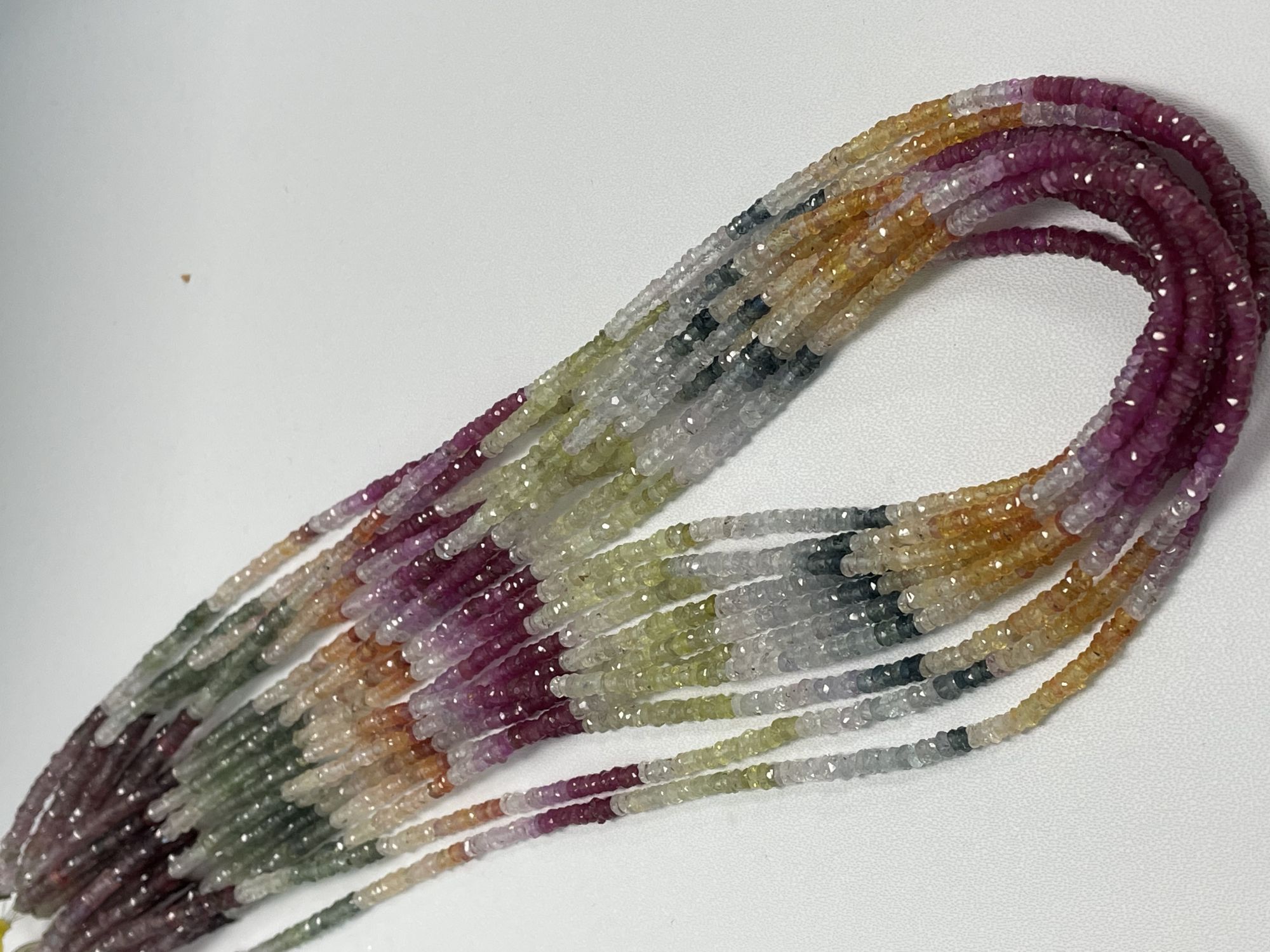 Multi Color Sapphire Tire Faceted