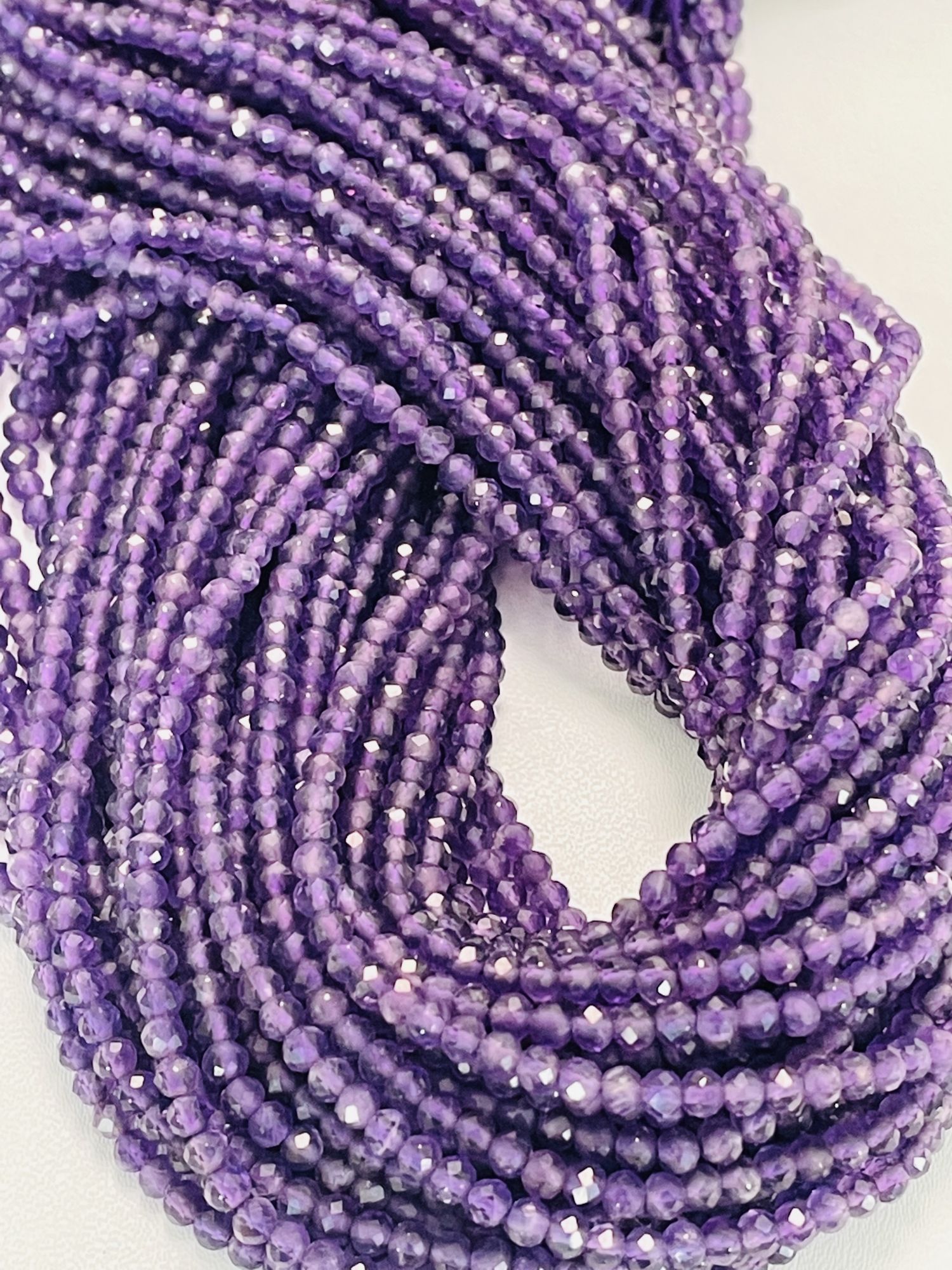 Purple Amethyst Rondelle Faceted