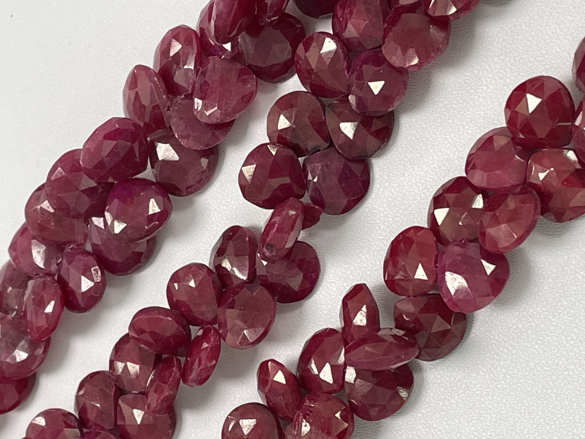 Dyed Ruby Heart Faceted