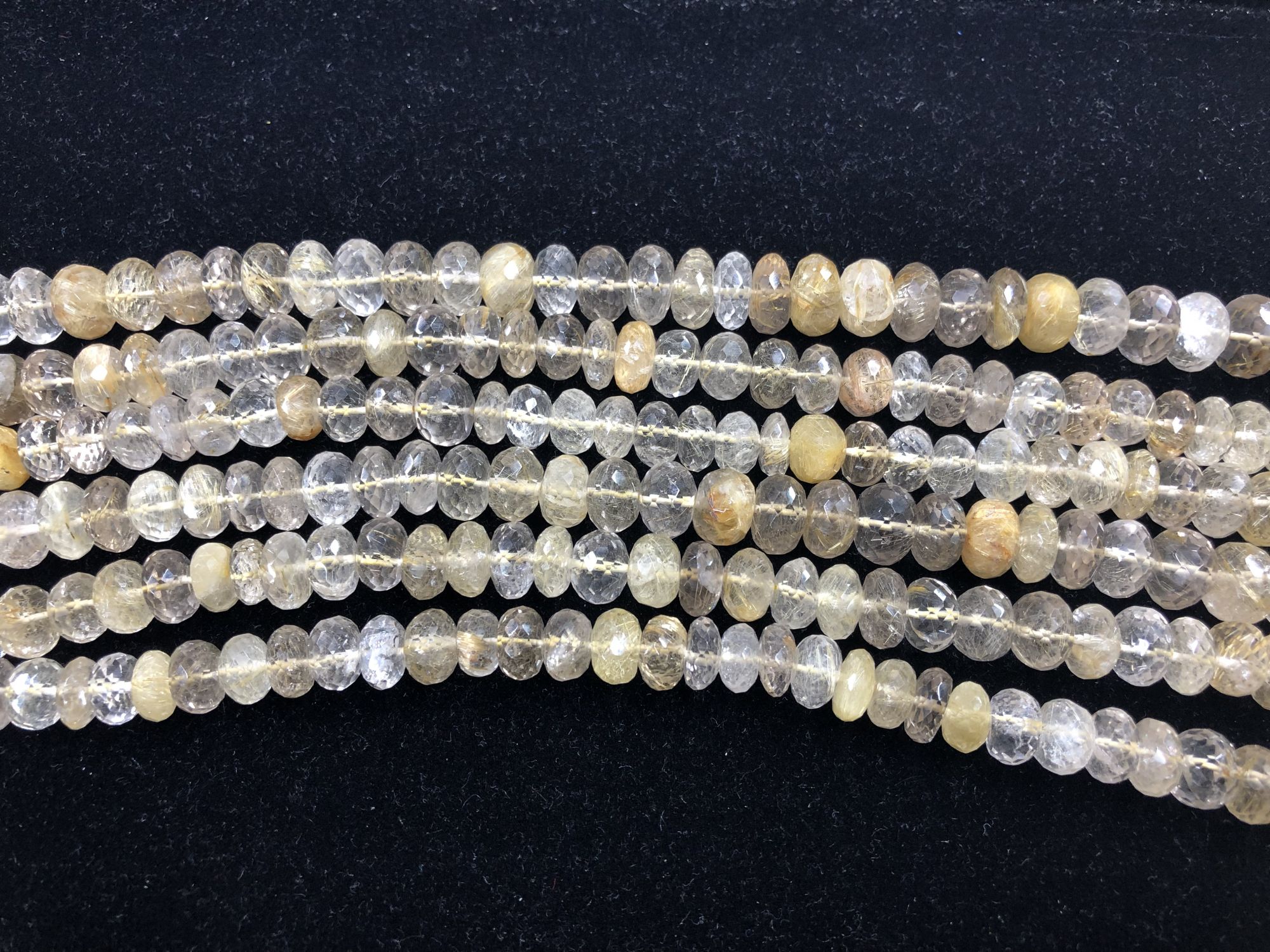 Golden Rutilated Quartz Rondelles Faceted