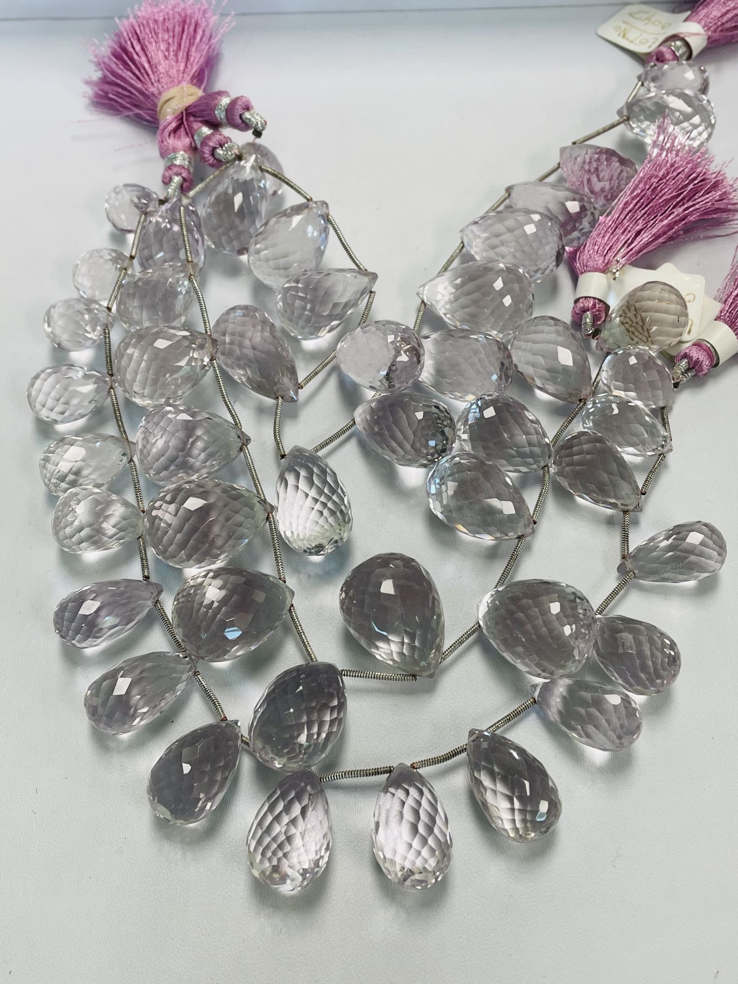 Pink Amethyst Drop Faceted