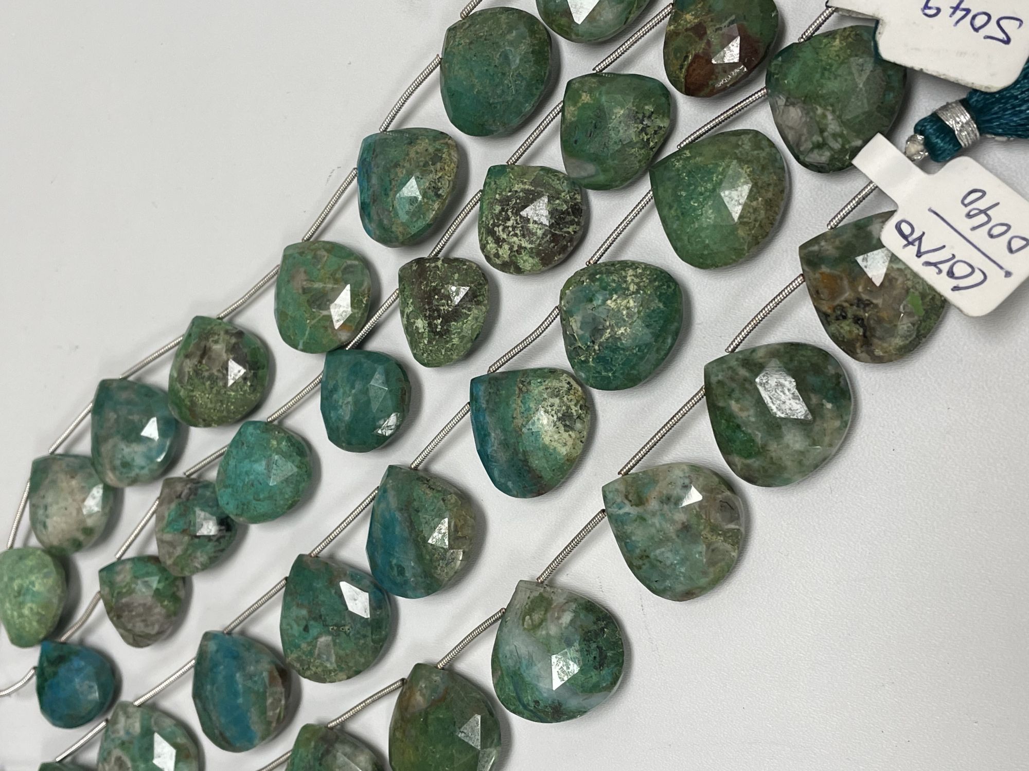 Chrysocolla Hearts Faceted