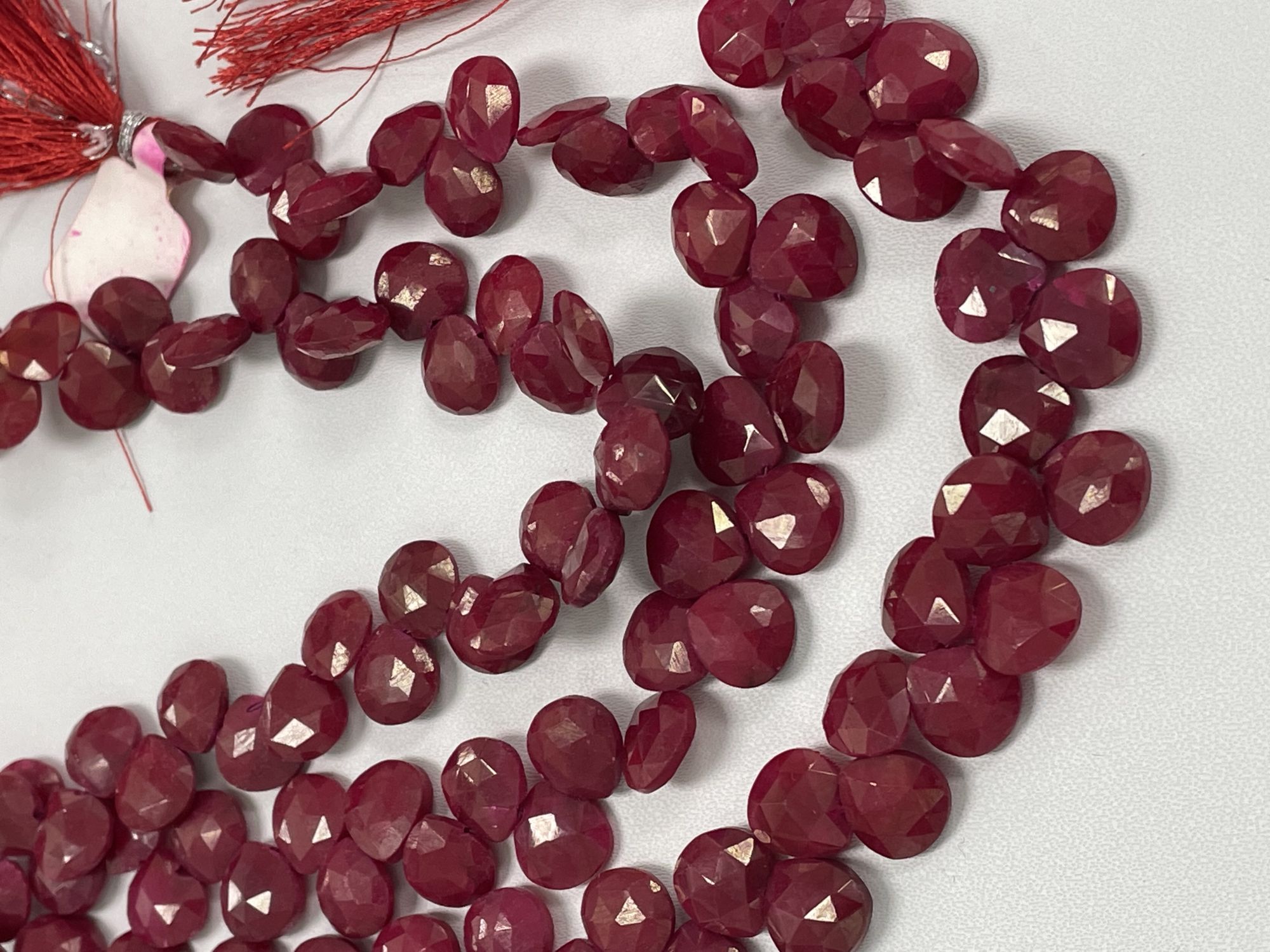 Dyed Ruby Heart Faceted