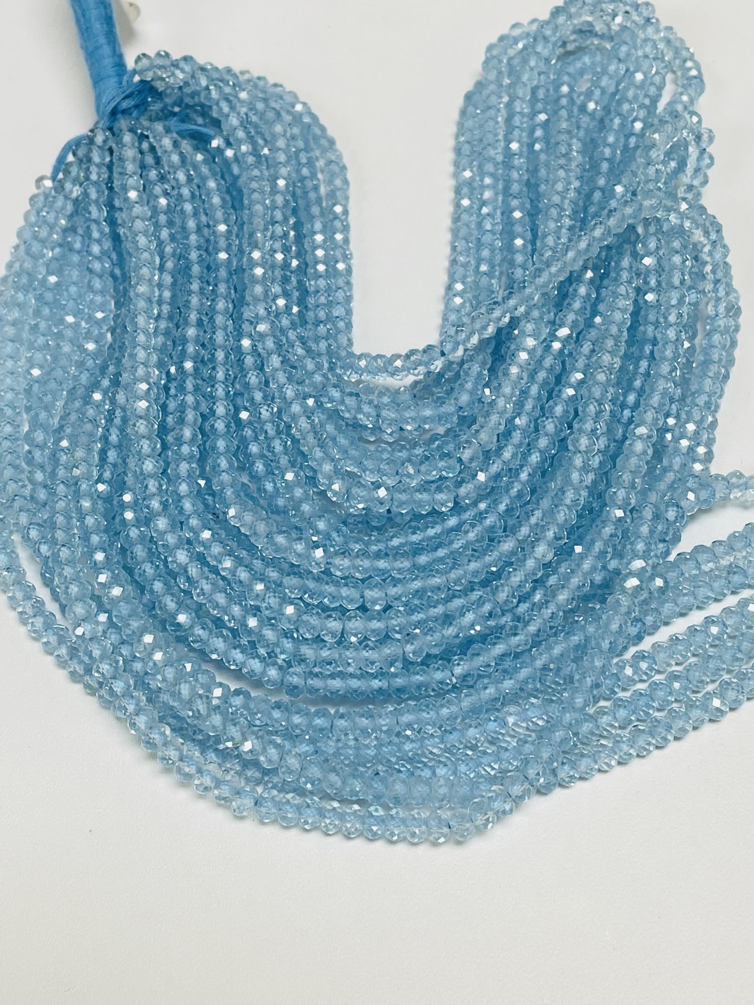 Sky Blue topaz Rondelle Faceted