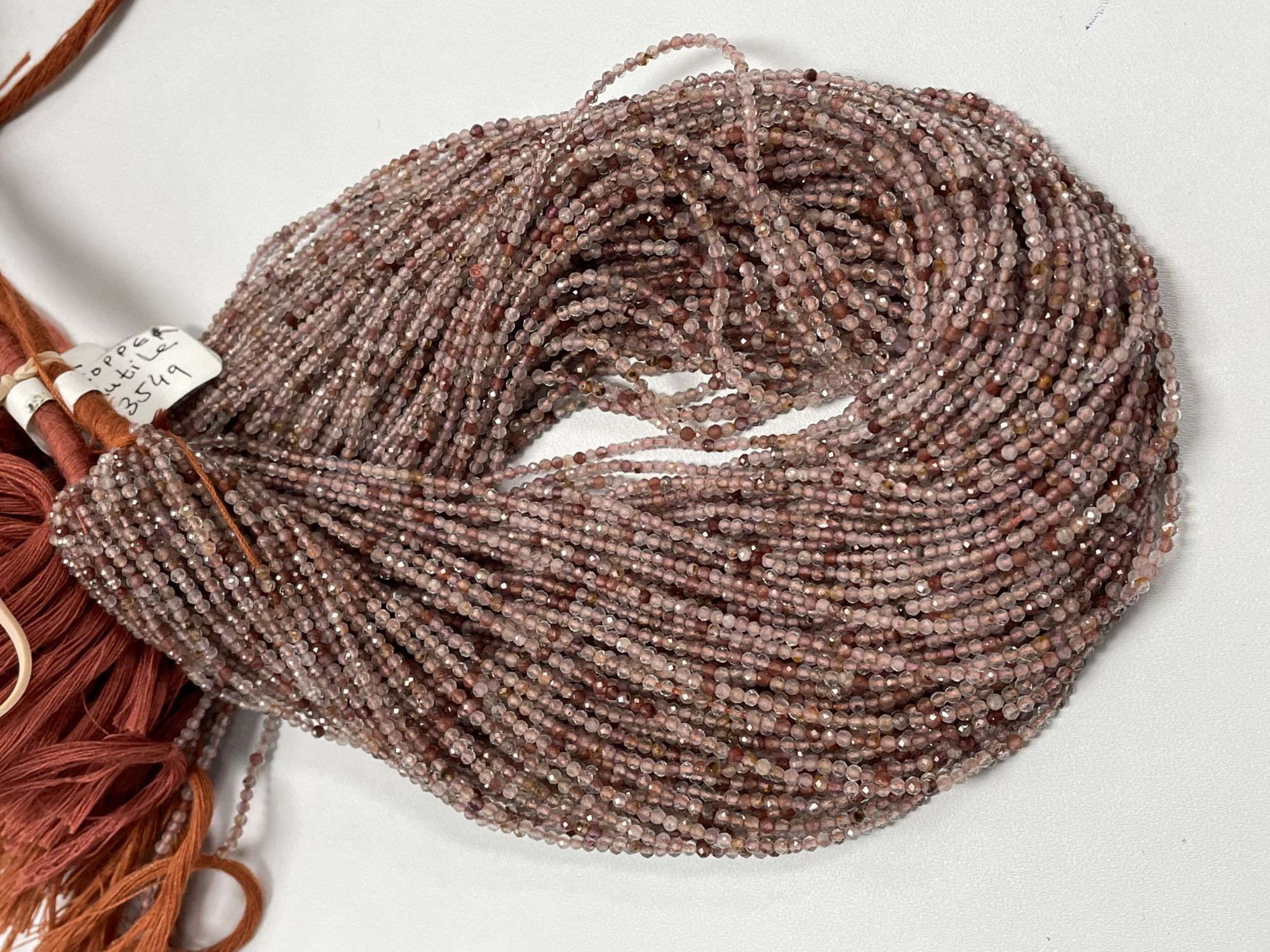 Copper Rutilated Quartz Rondelle Faceted