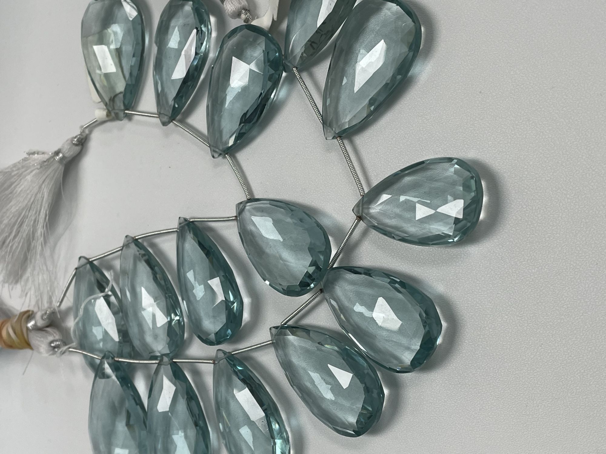 Aquamarine Hydro Quartz Pear Faceted