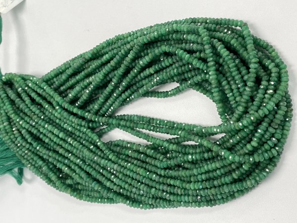 Oiled Emerald Rondelle Faceted