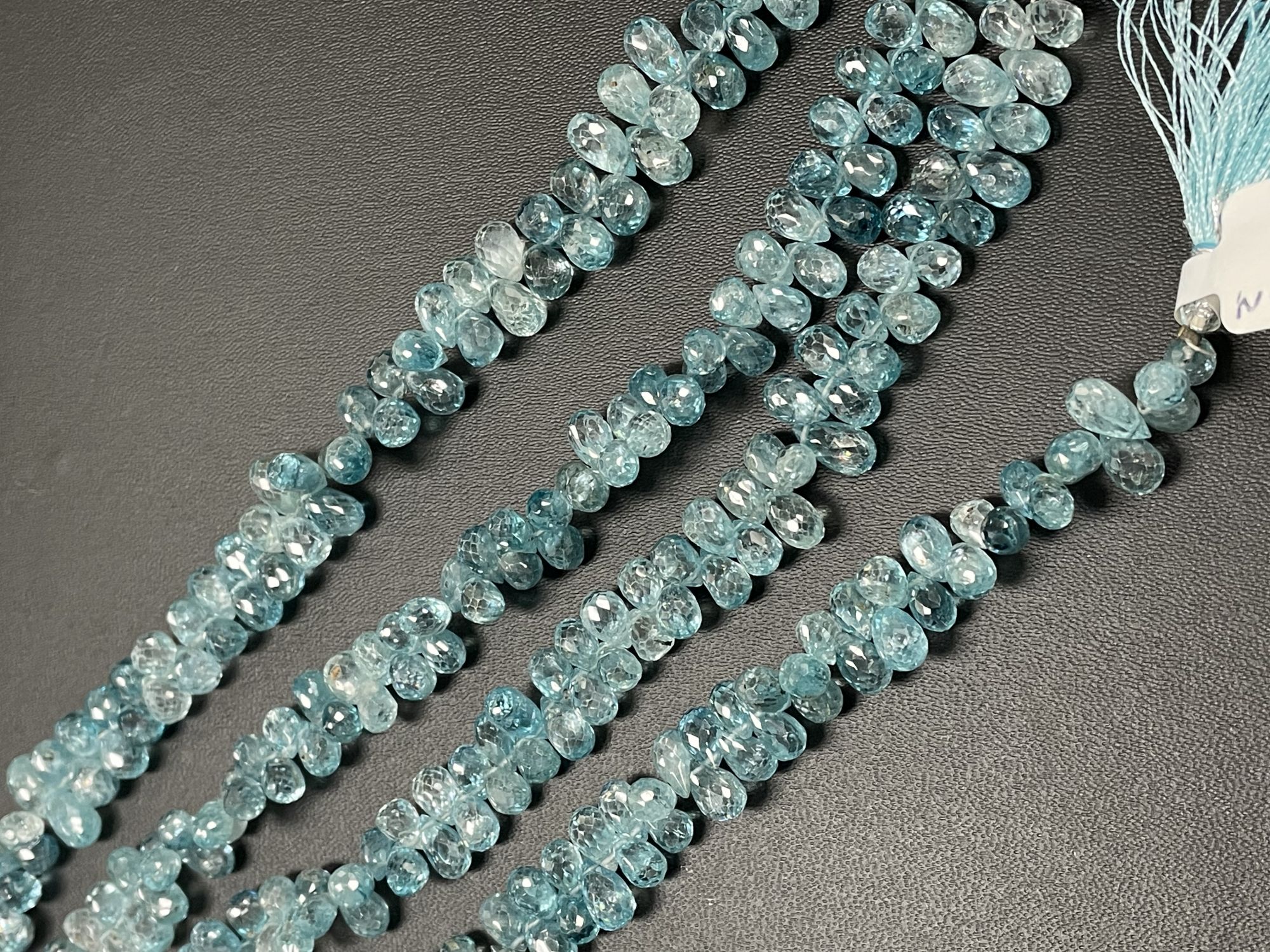 Blue Zircon Drop Faceted