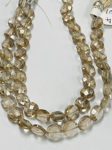 Champagne Topaz Coin Faceted