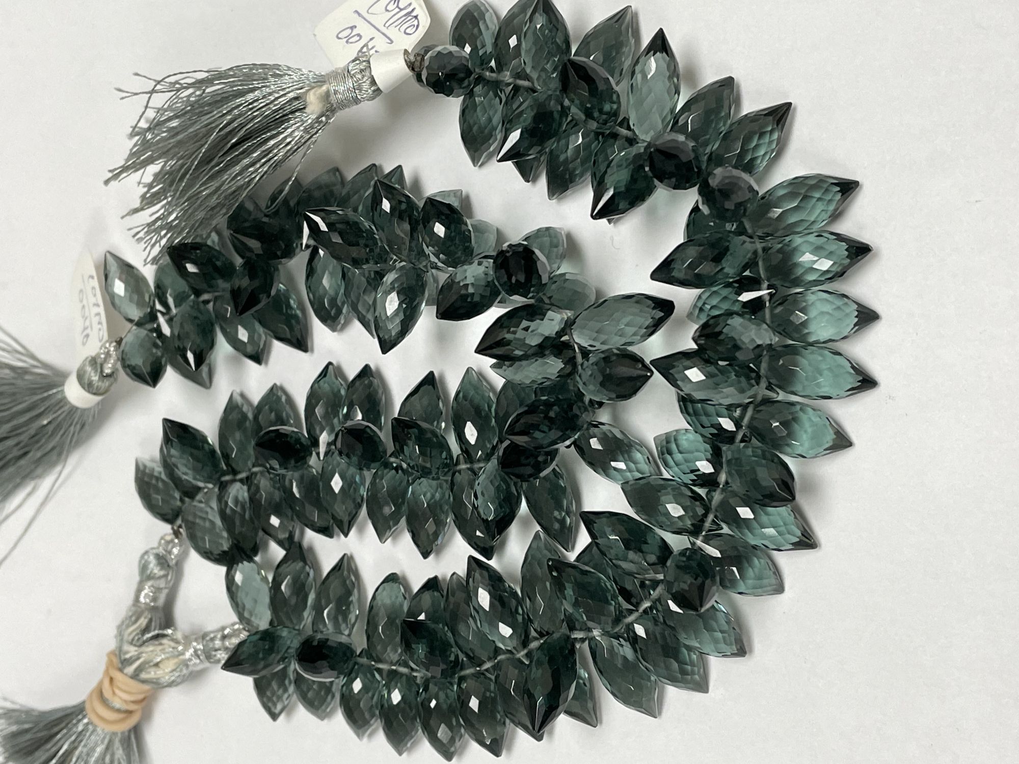 Grey Hydro Quartz Puff Marquise Faceted