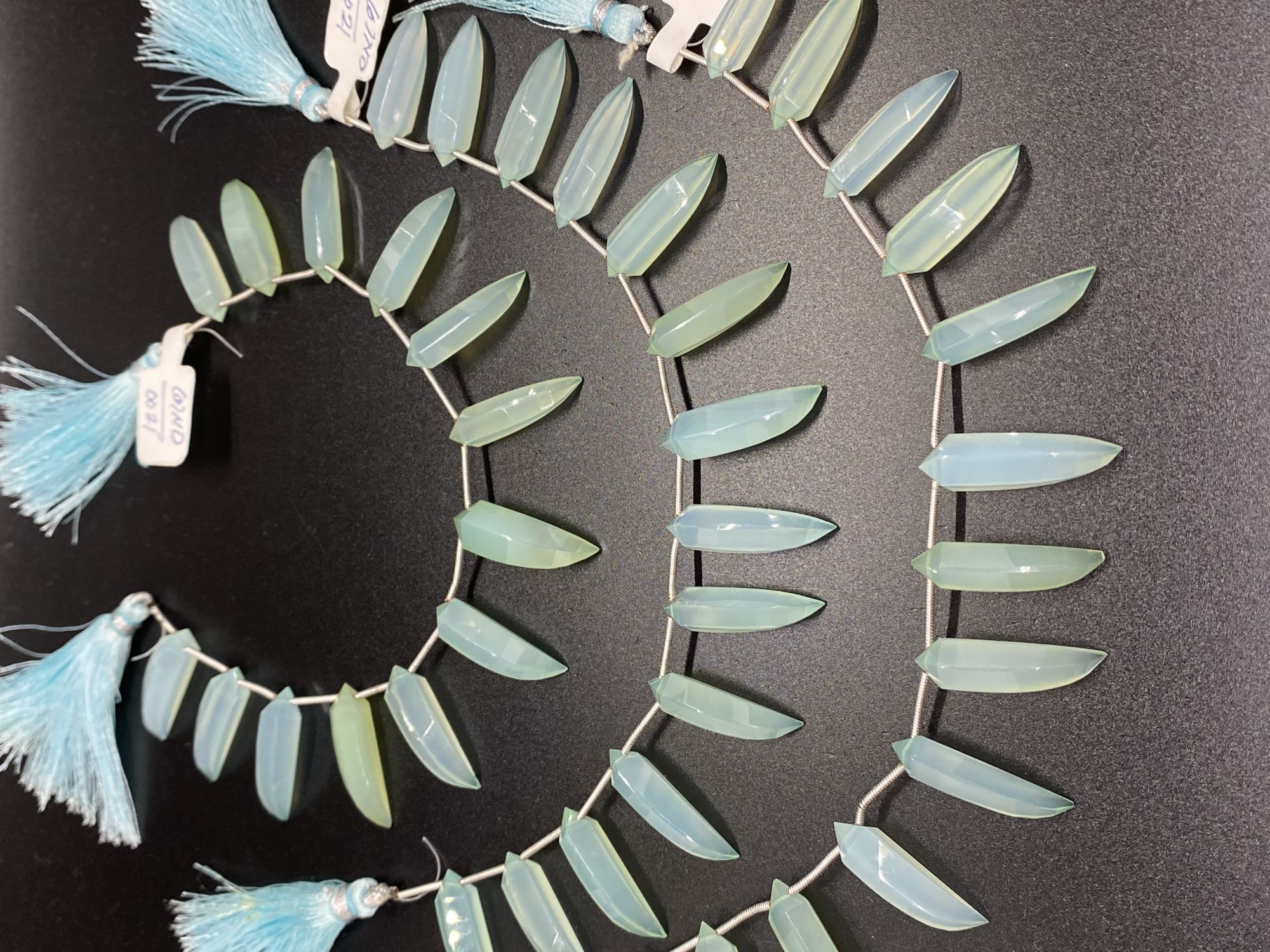 Aqua chalcedony Okra shape