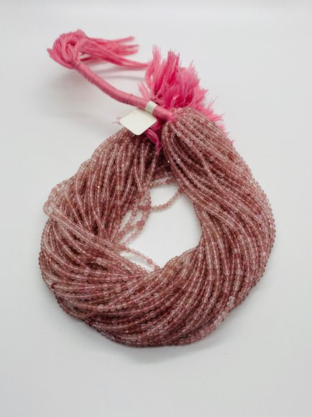 Strawberry Quartz Rondelles Faceted