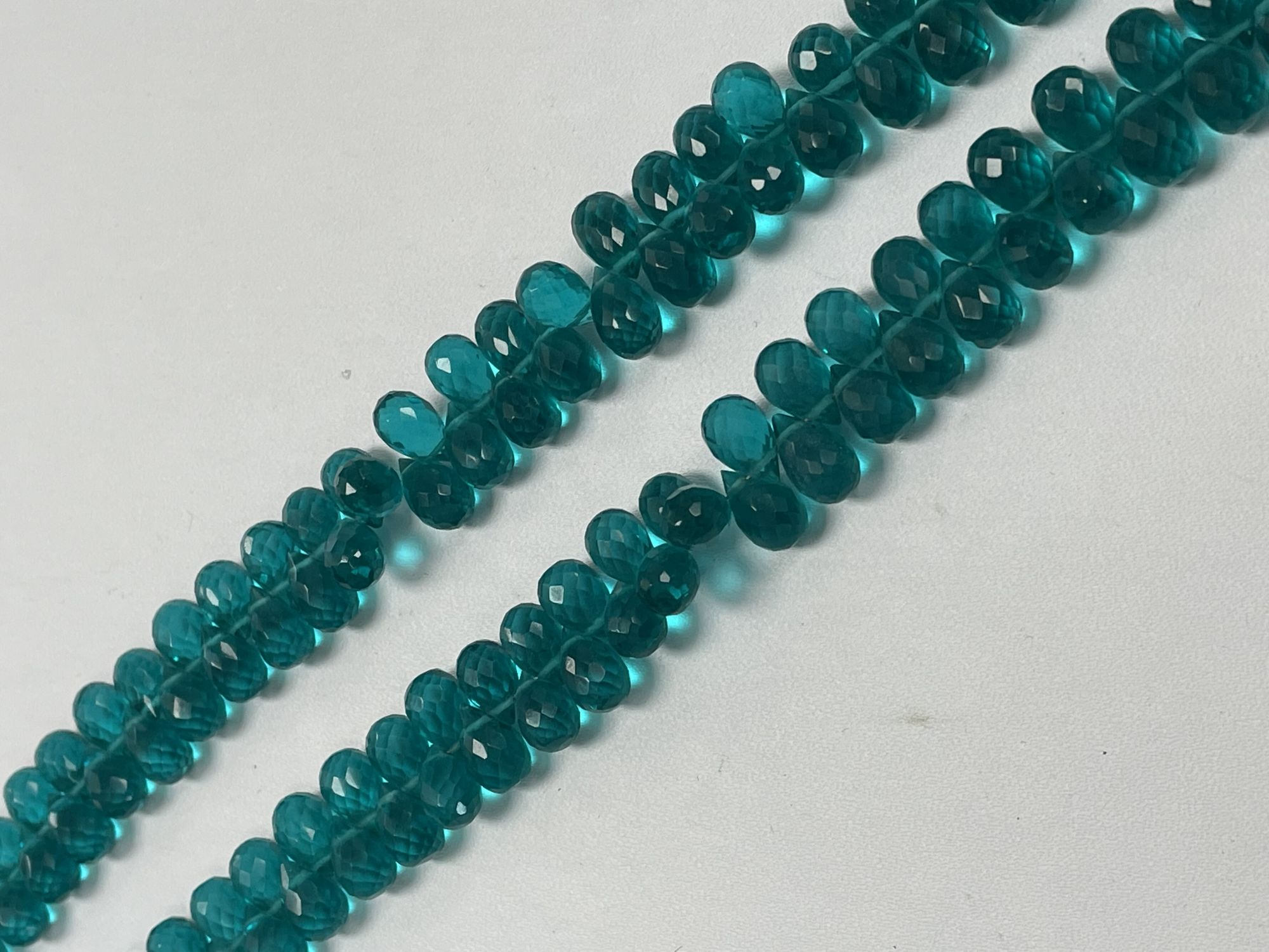 Teal Hydro Quartz Drop Faceted