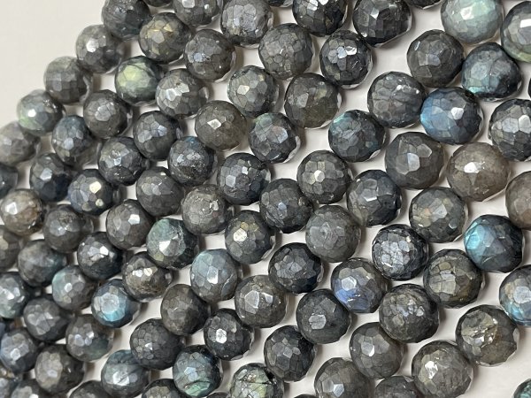 Coated Labradorite Round Faceted