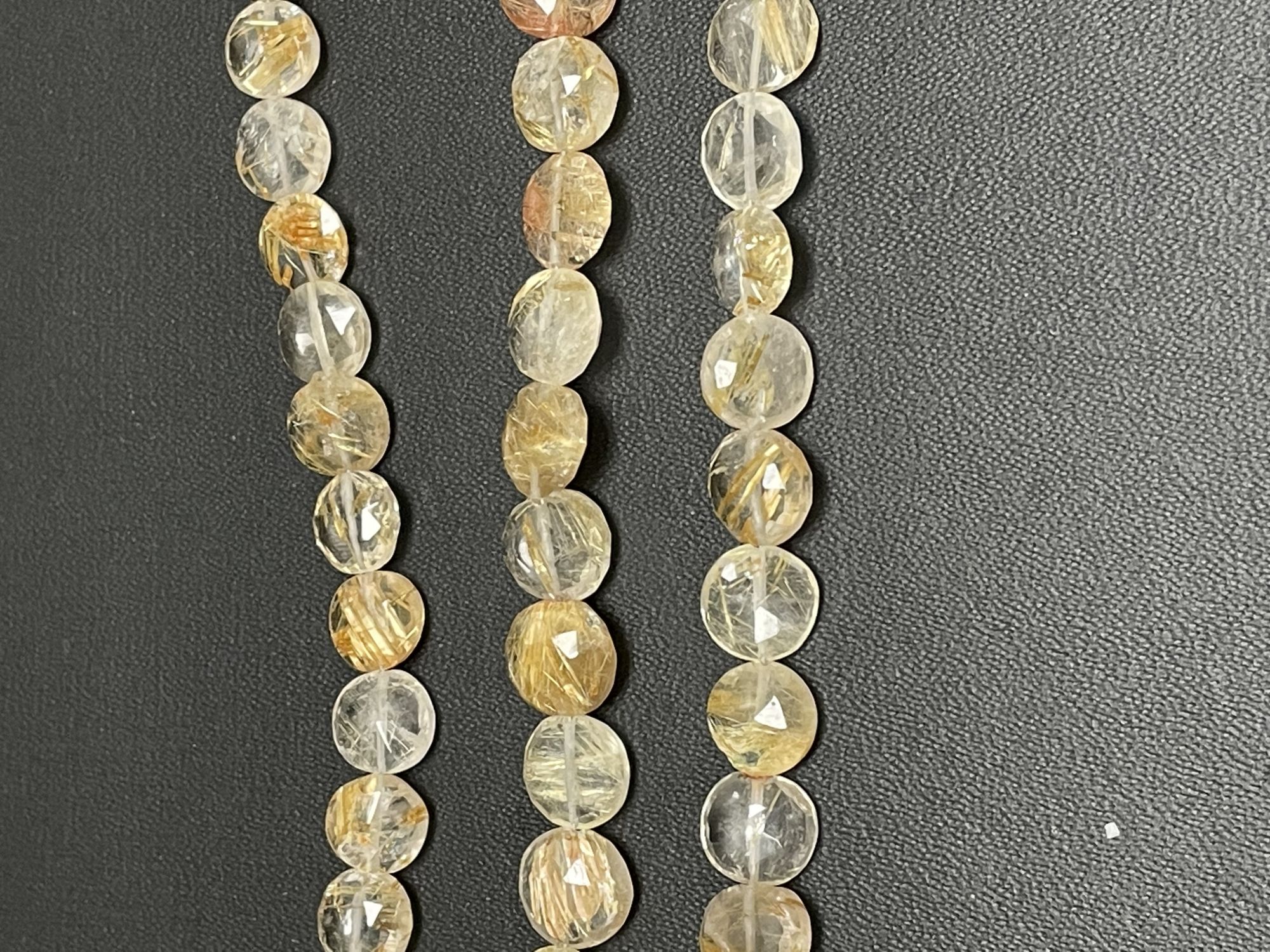 Golden Rutilated Quartz Coin Faceted