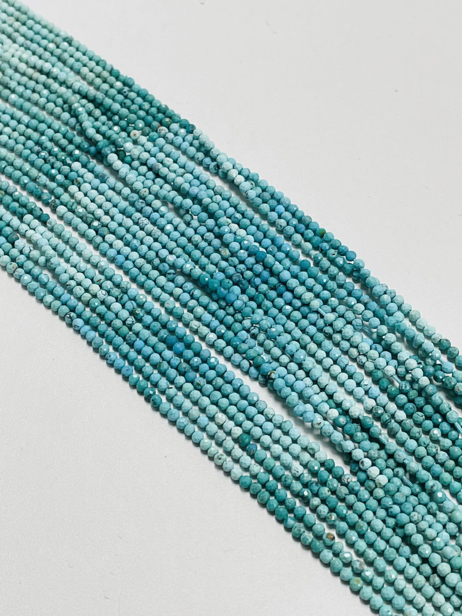 Shaded Arizona Turquoise Rondelle Faceted