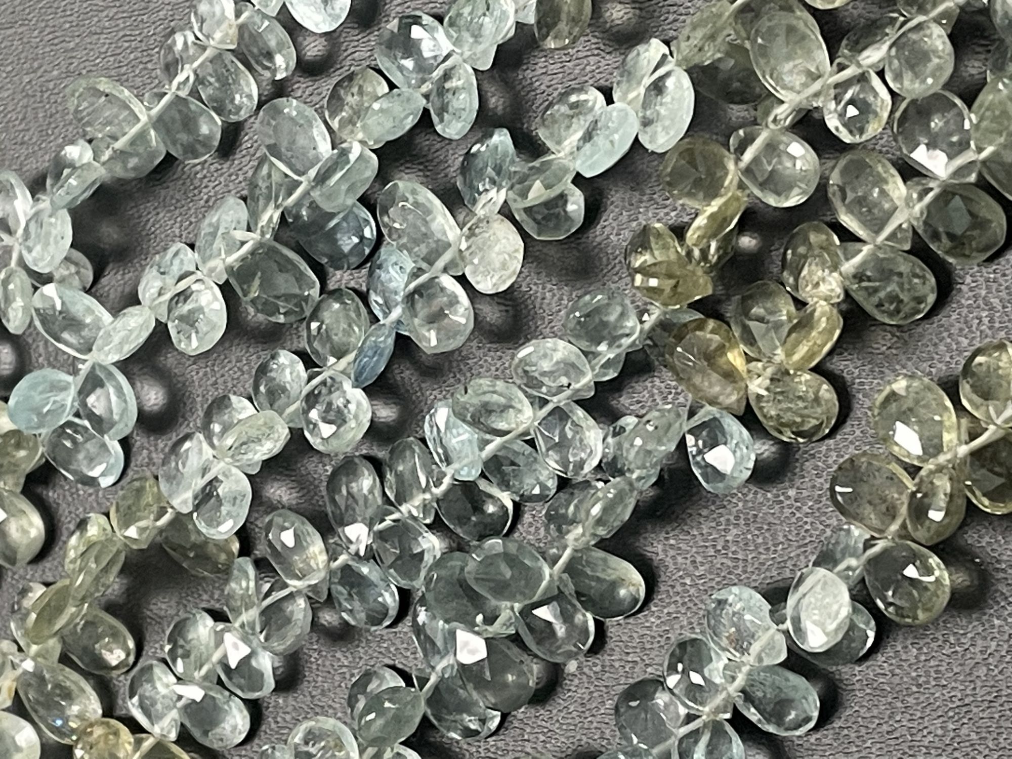 Moss Aquamarine Pear Faceted