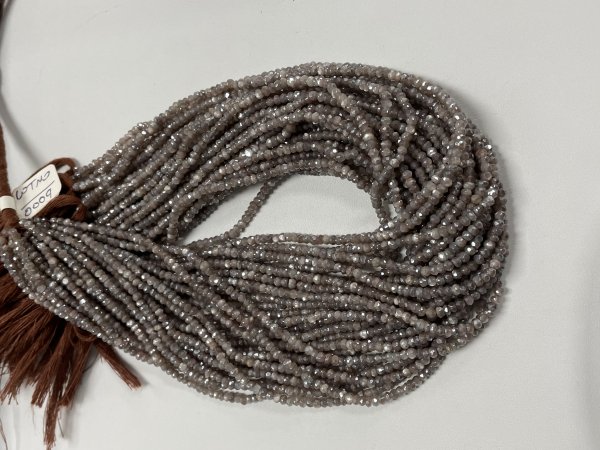 Coated Chocolate Moonstone Rondelle Faceted