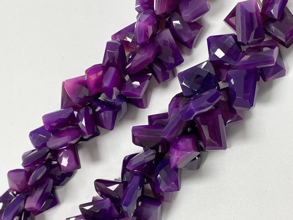 Purple Chalcedony Funky Cut Faceted