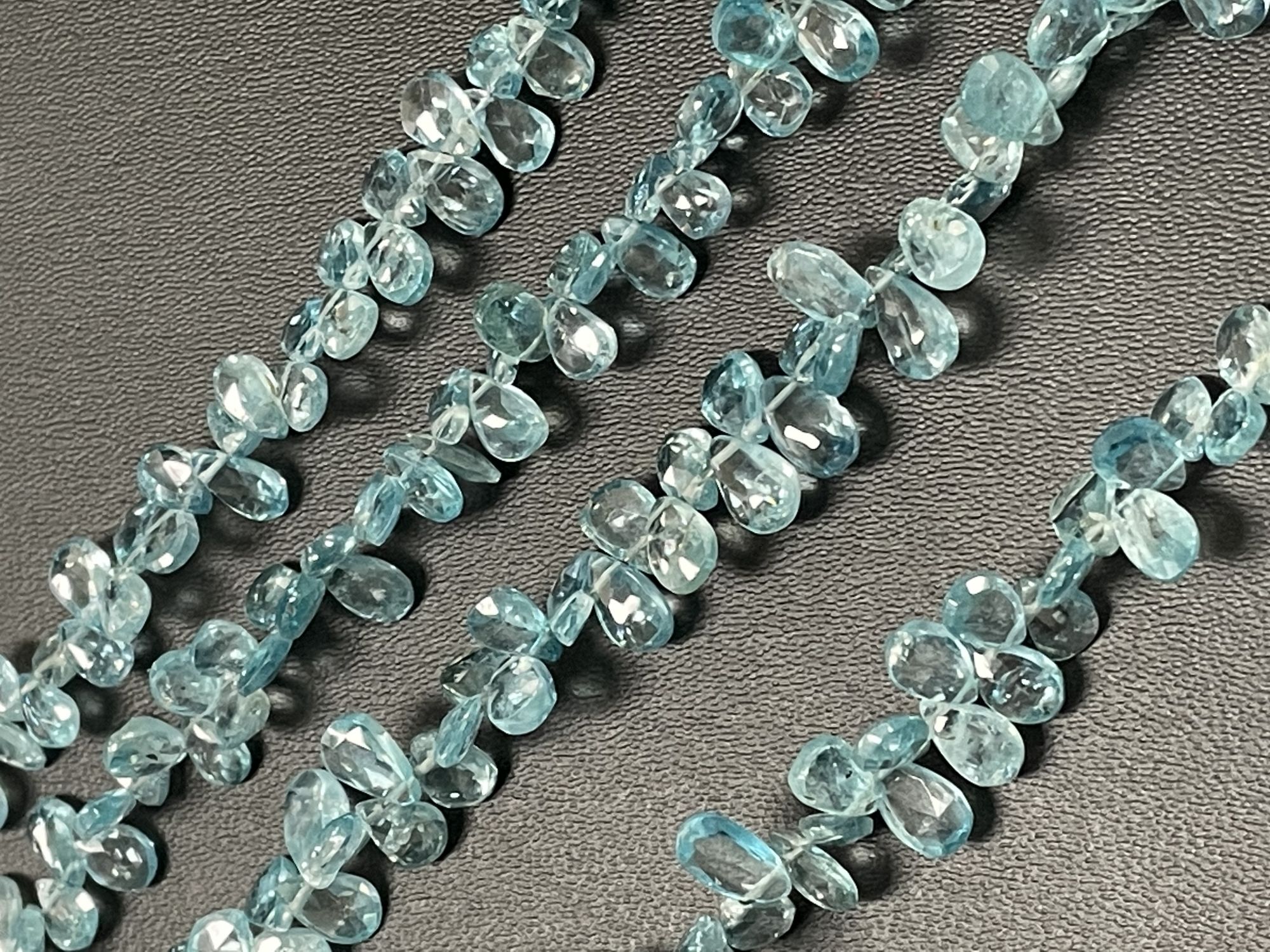 Blue Zircon Pear Faceted