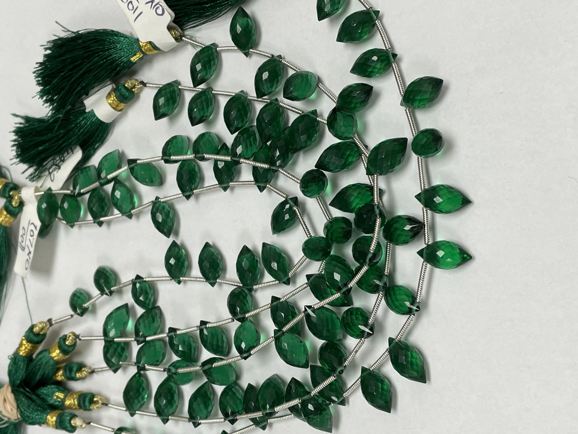 Green Hydro Quartz Puff Marquise Faceted