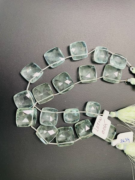 Green Amethyst Square Faceted