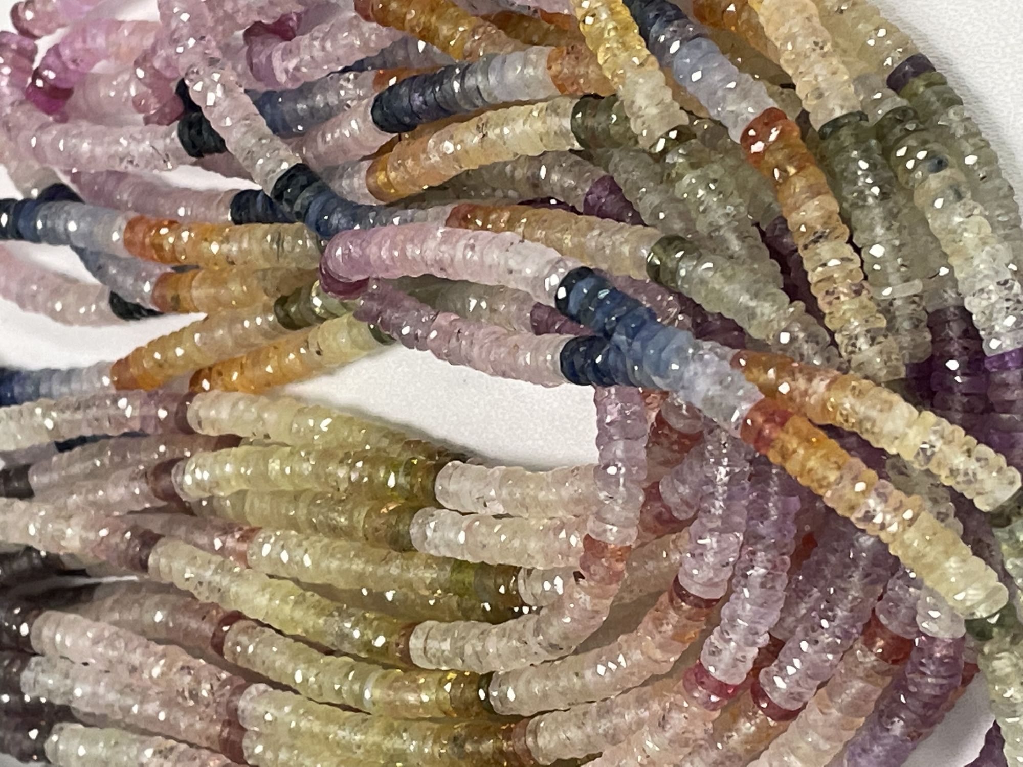 Multi Color Sapphire Tire Faceted