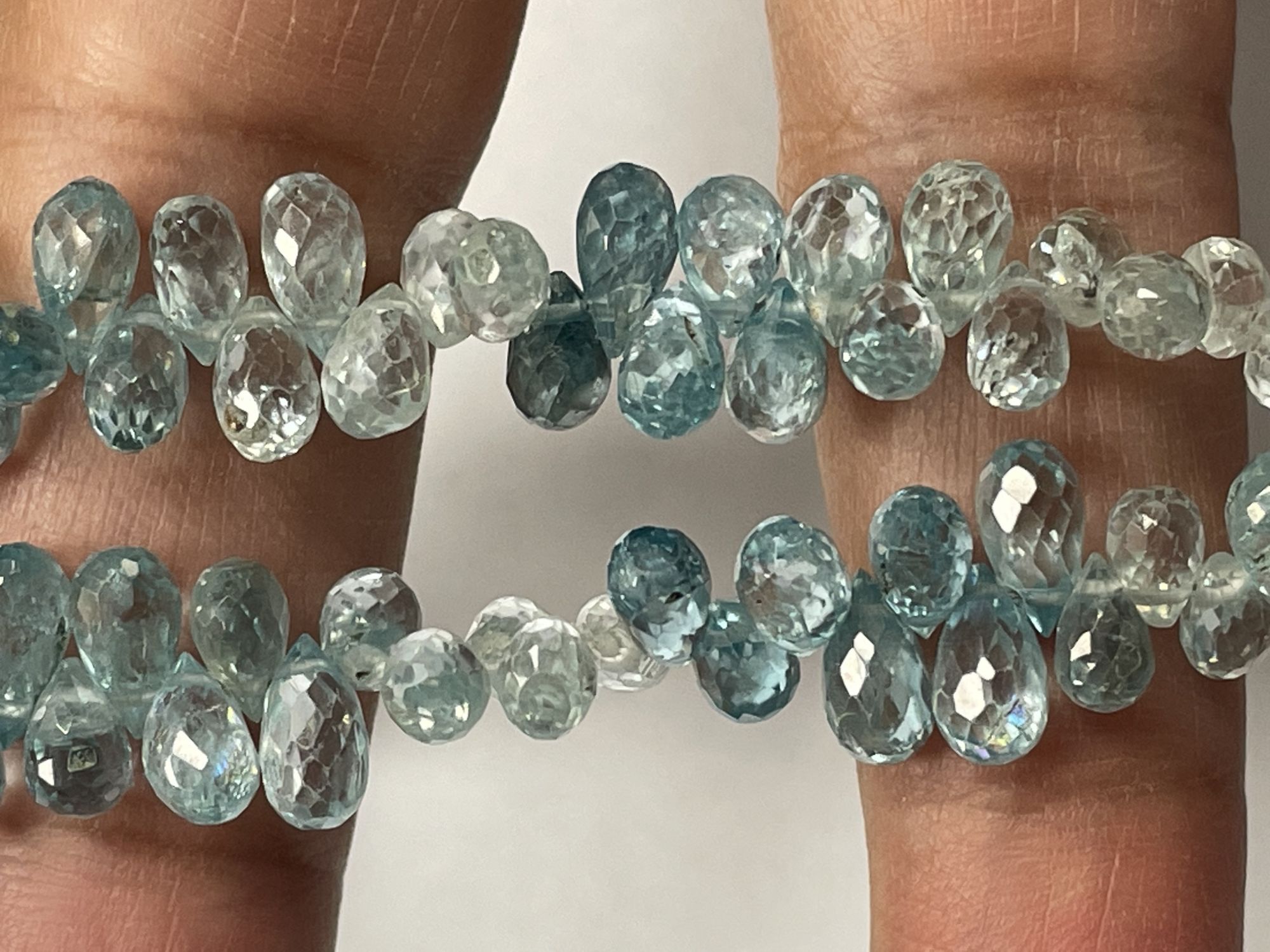 Blue Zircon Drop Faceted