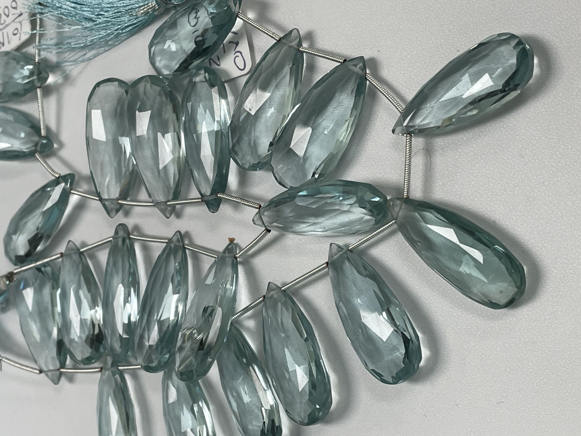 Aquamarine Hydro Quartz Pear Faceted