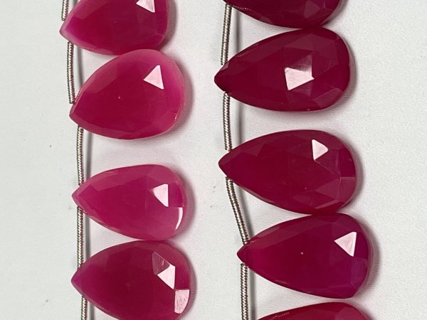 Pink Chalcedony Pears Faceted