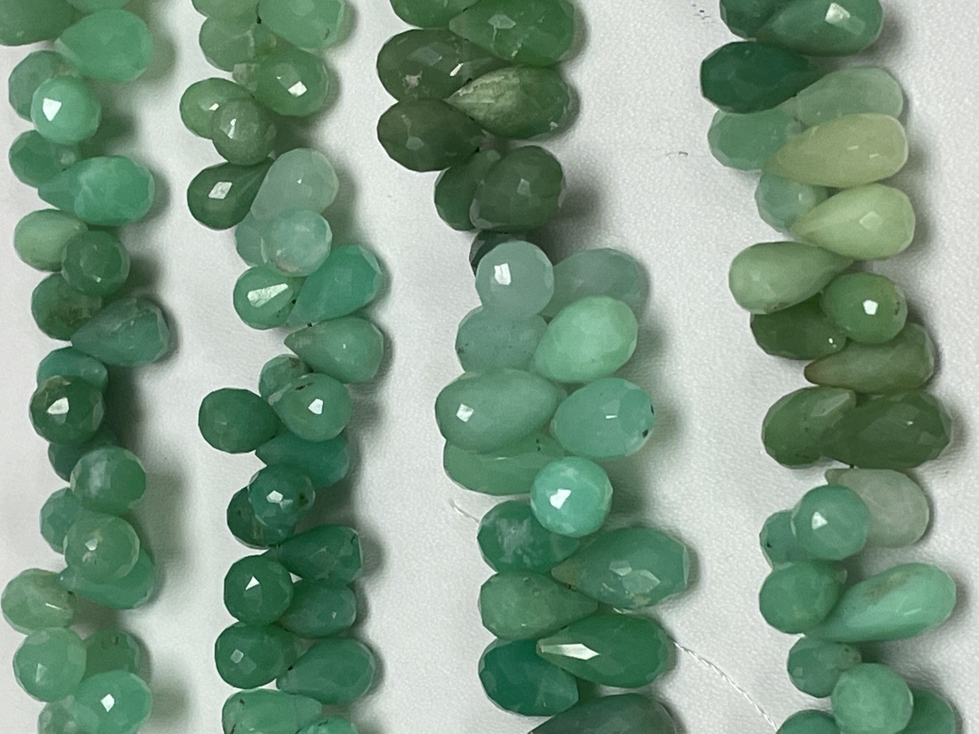 Chrysoprase Drops Faceted
