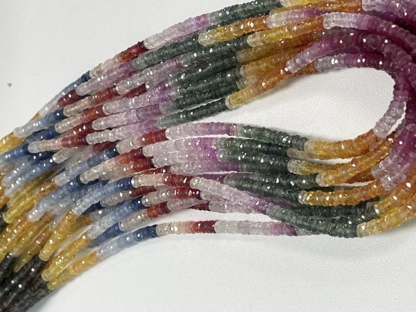 Multi Color Sapphire Tire Faceted