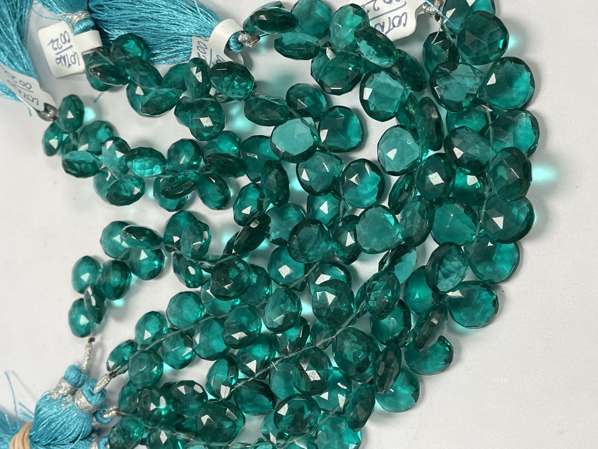 Teal Hydro Quartz Heart Faceted