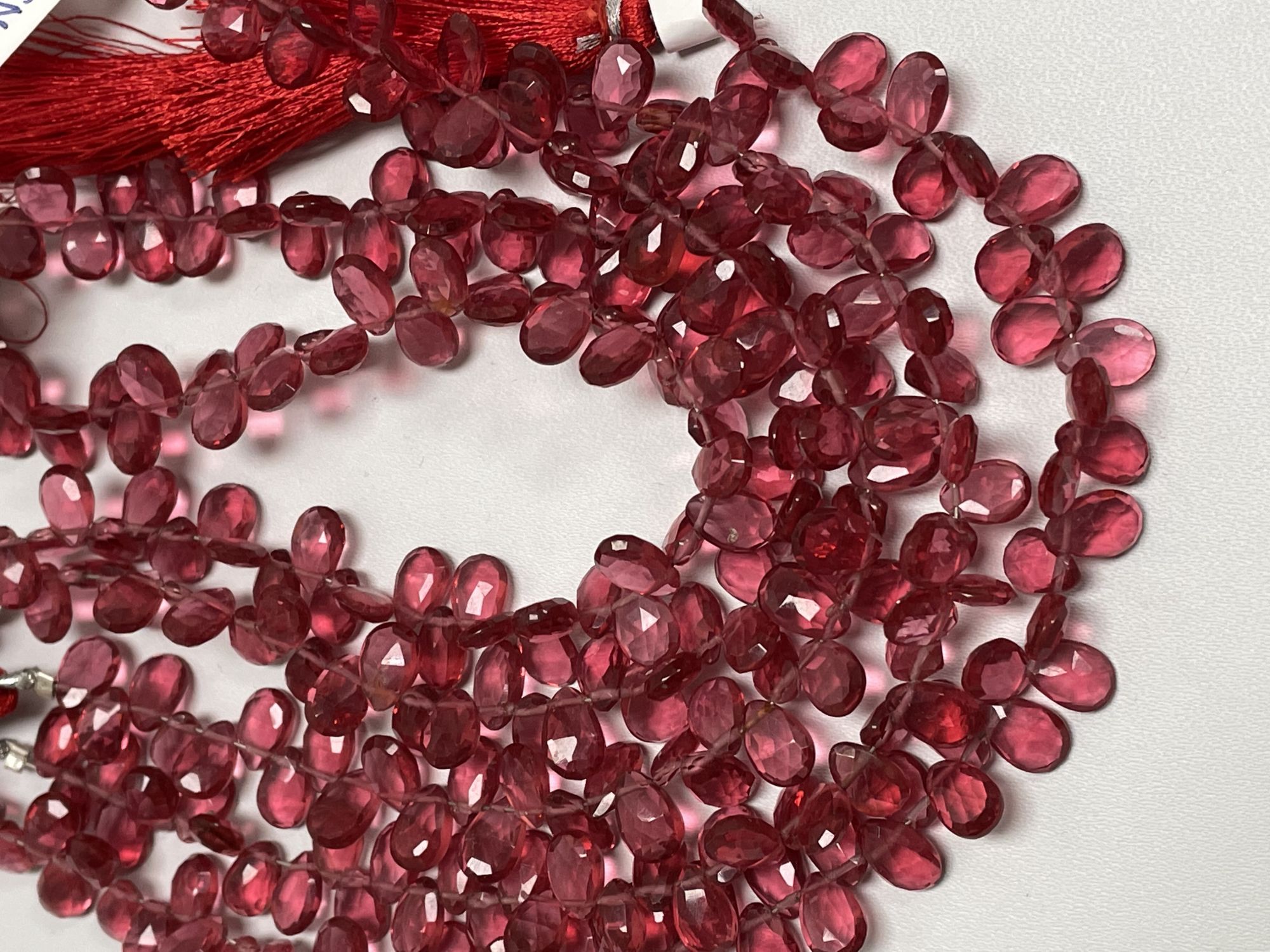 Rubilite Hydro Quartz Pear Faceted