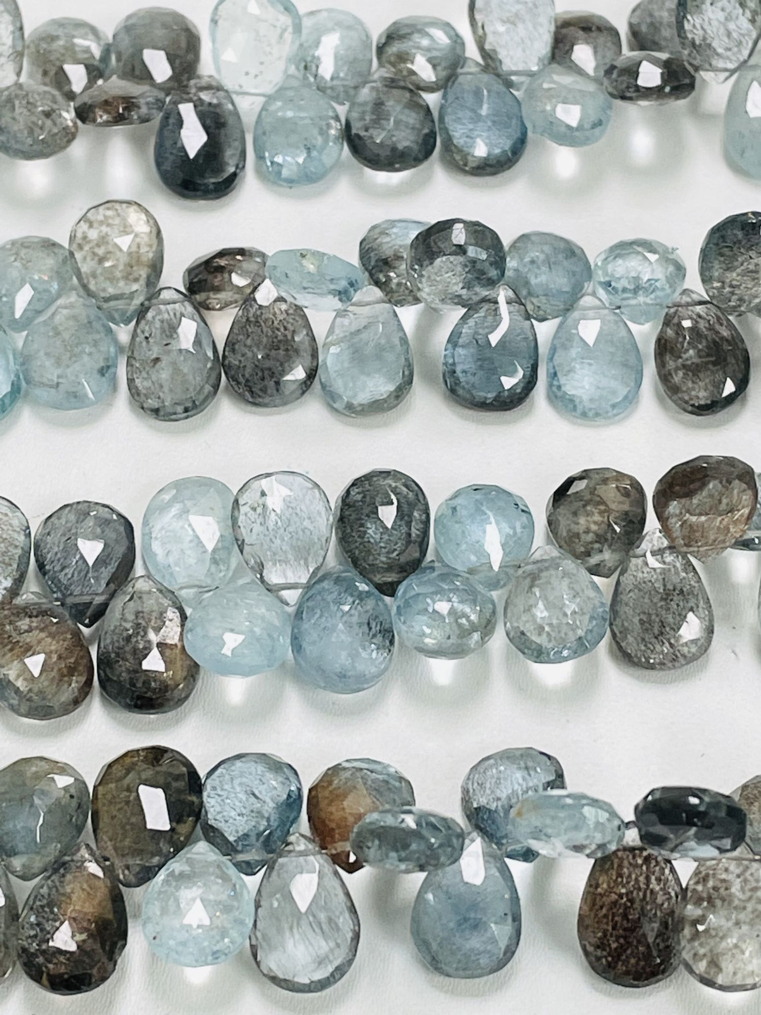 Copper Aquamarine Pears Faceted