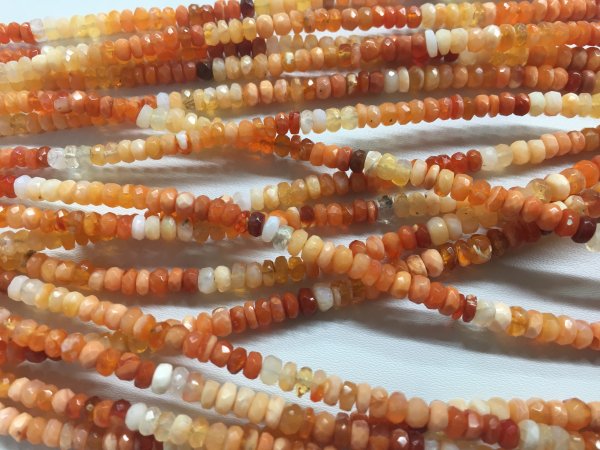 Fire opal rondelle Faceted
