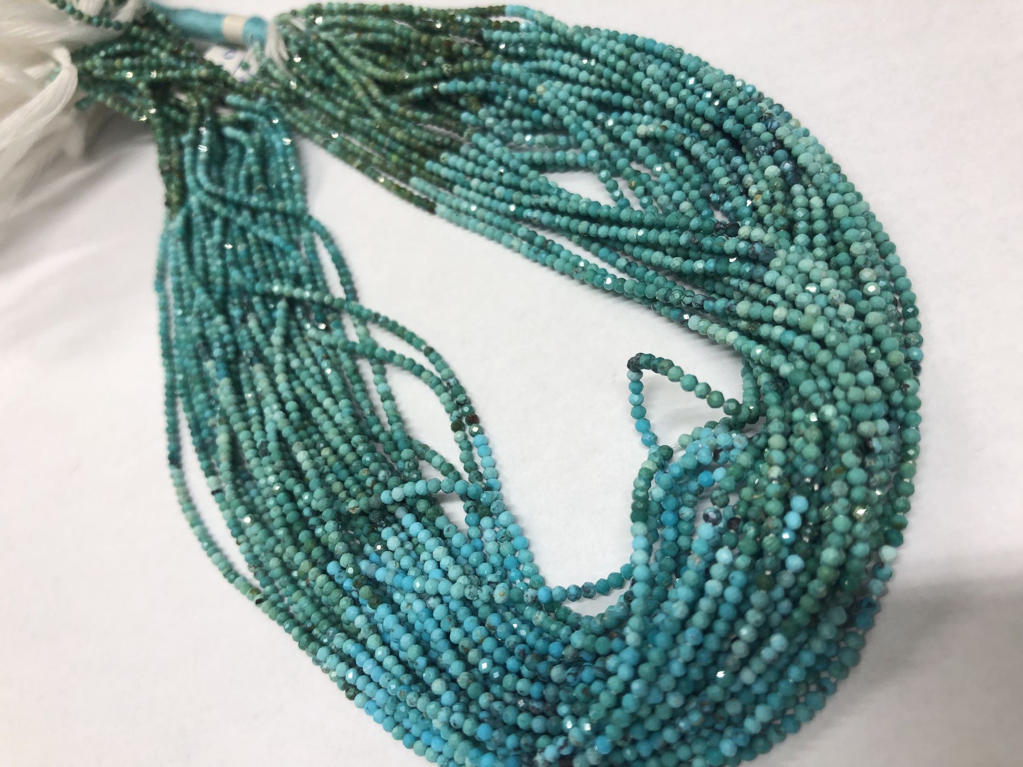 Shaded Arizona Sleeping Beauty Turquoise Rondelle Faceted