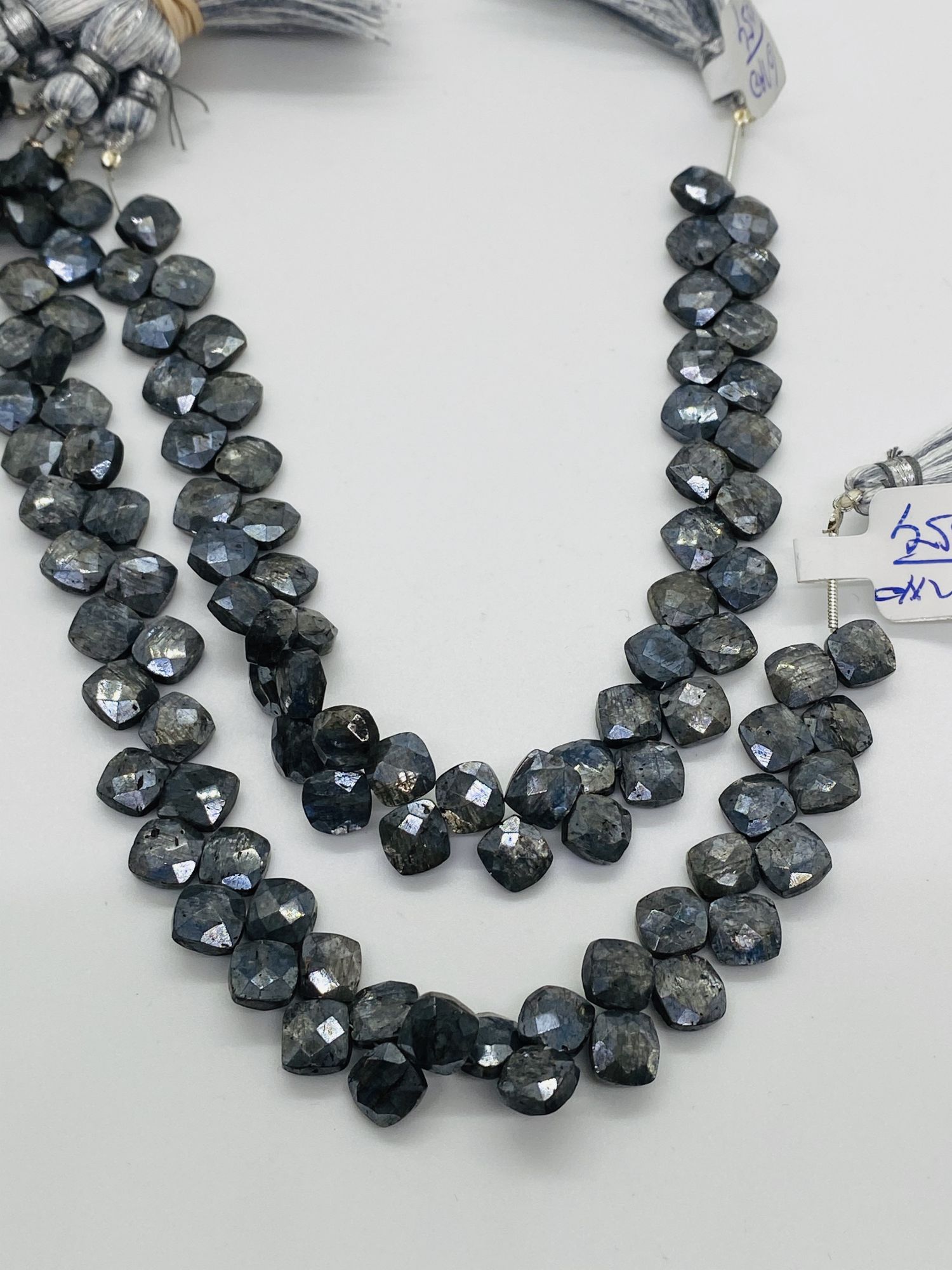 Coated Grey Kyanite Cushion Faceted