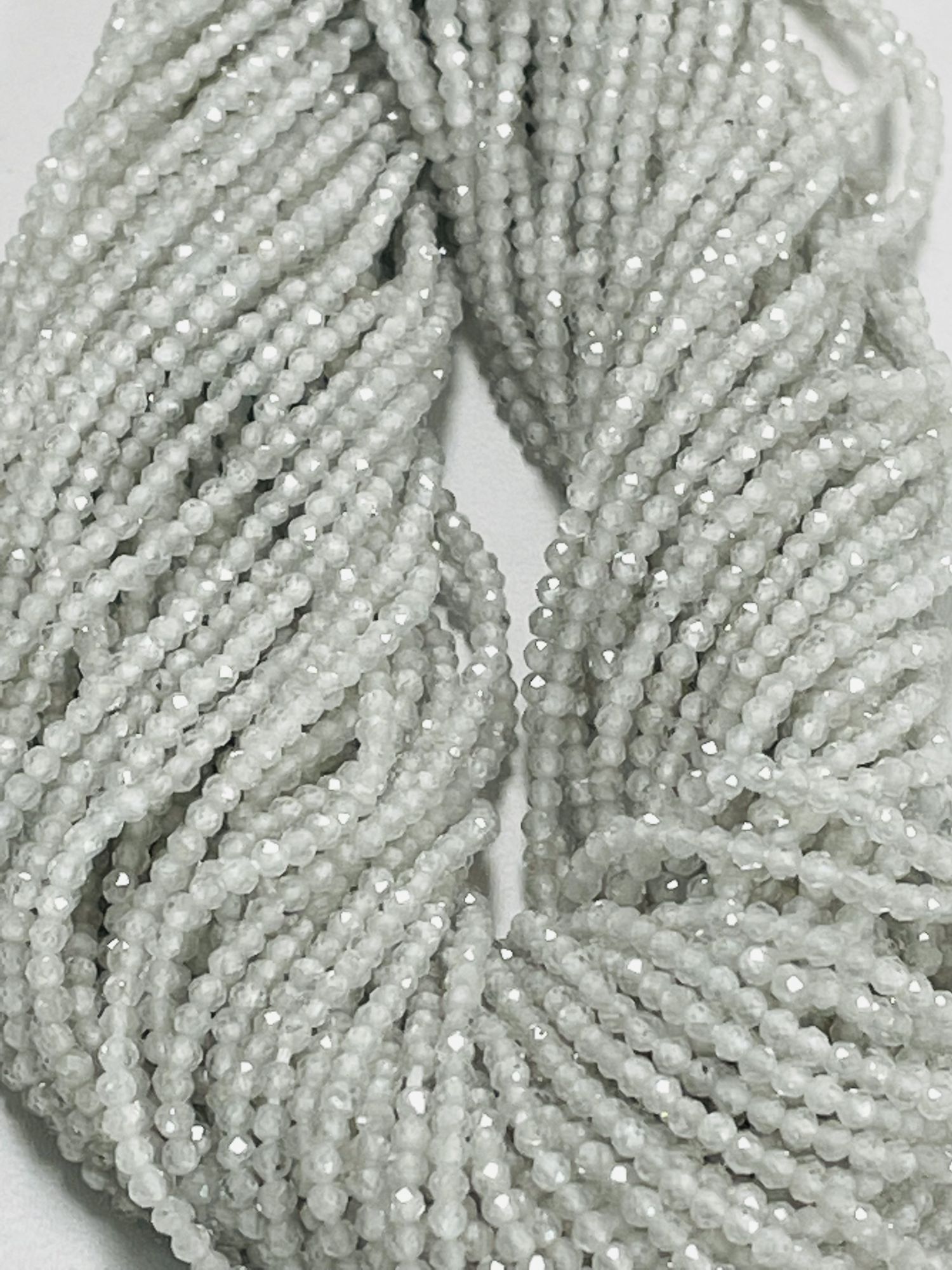 Natural White Zircon Rondelle Faceted