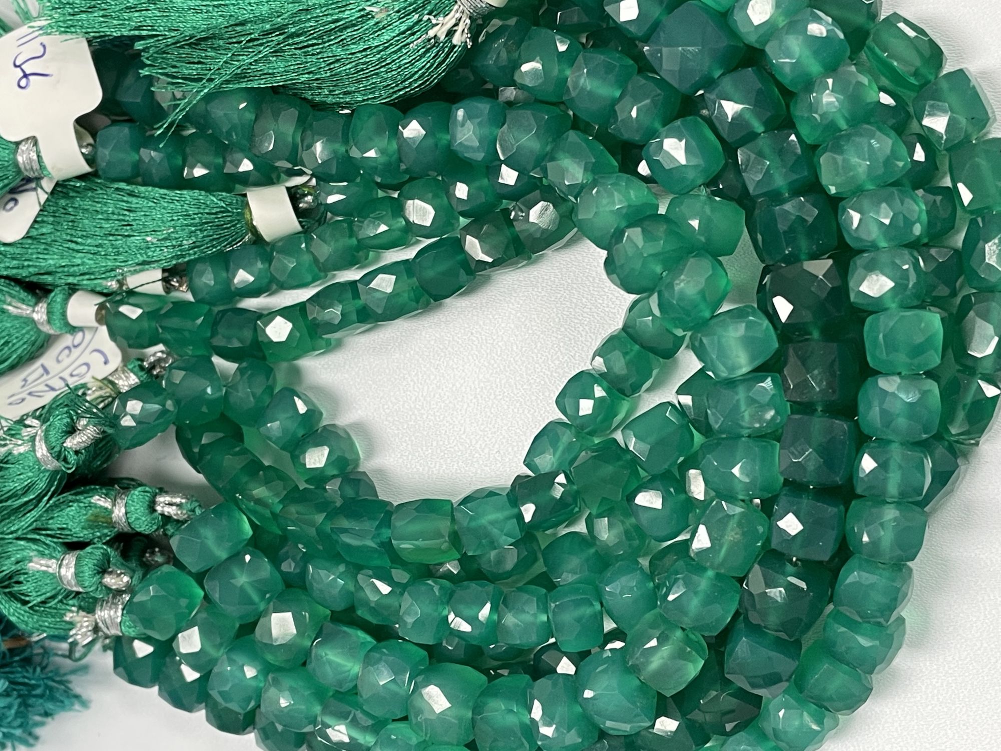 Green Onyx Cube Faceted