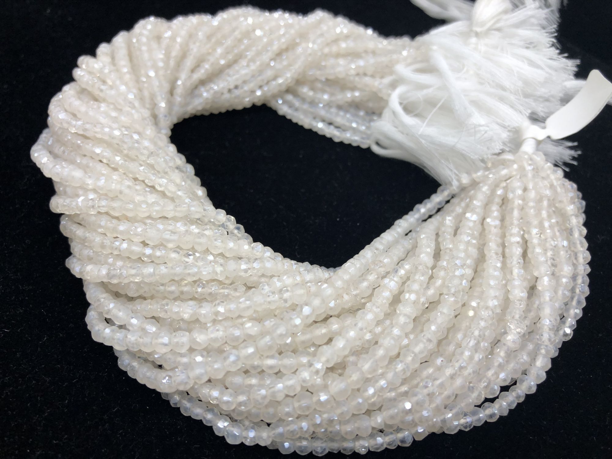 White Mystic Quartz Rondelle Faceted