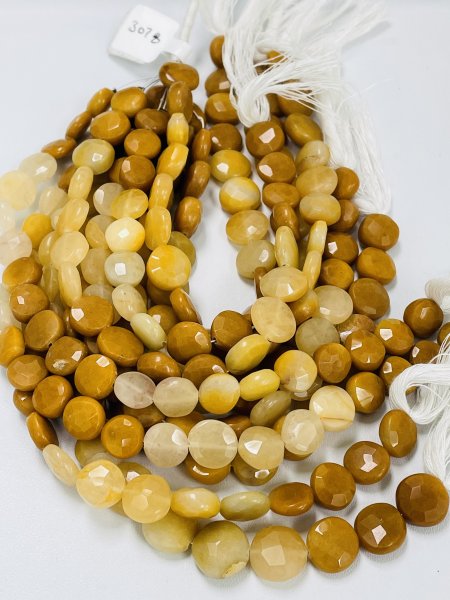 Yellow Jasper Coin Faceted