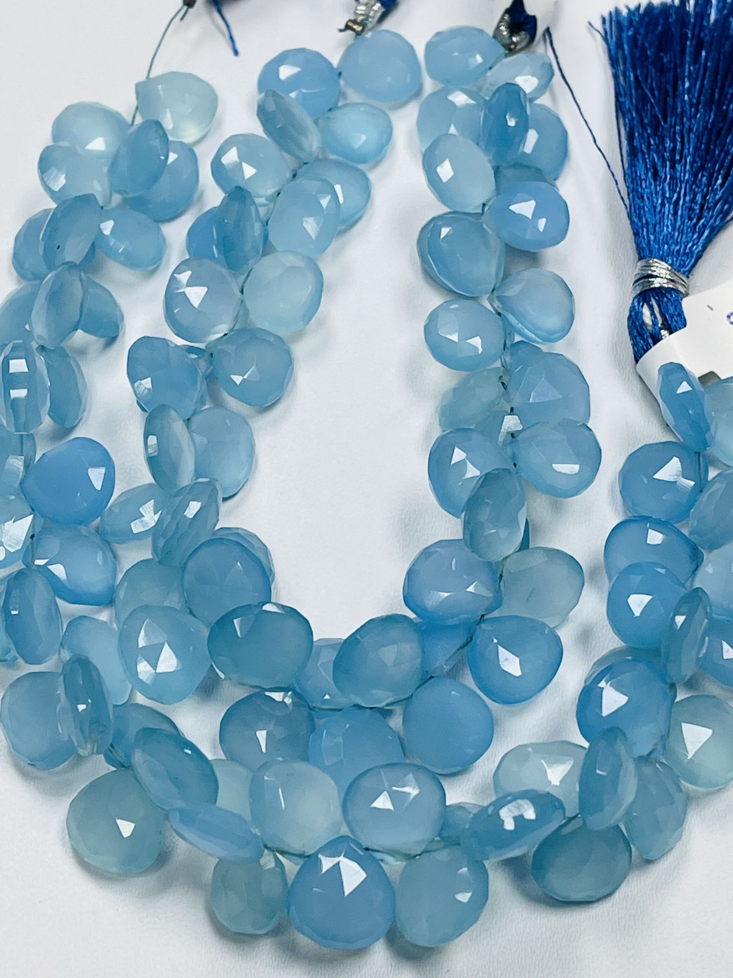 Blue Chalcedony Heart Faceted